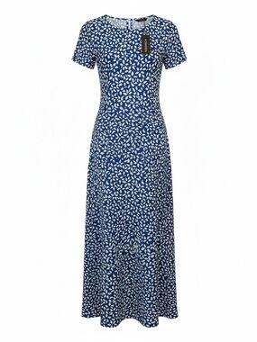 Blue Printed Short-Sleeve Maxi Dress by Monsoon - You can dress it up or down!